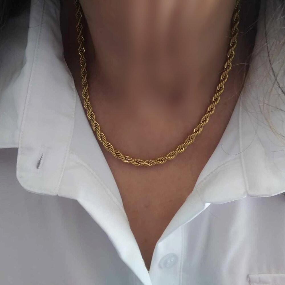 NEW Gold Plated Rope Chain - Picture 3 of 4